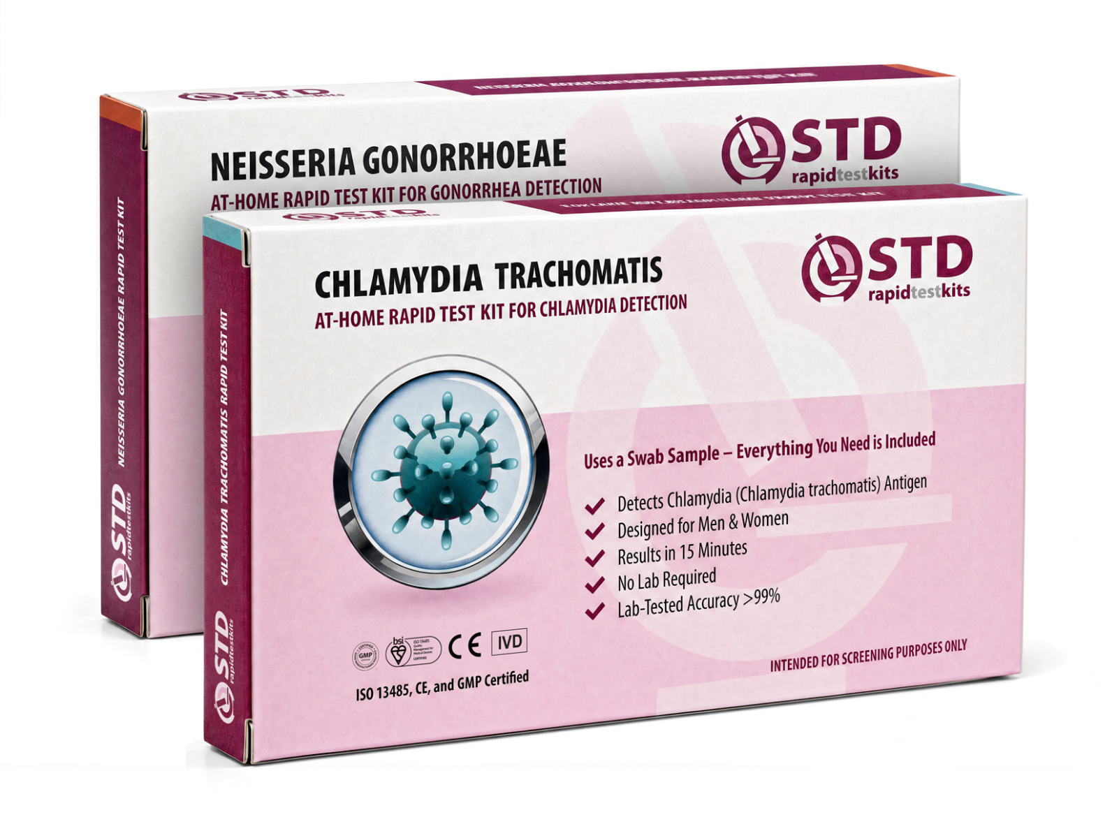 2-in-1 Chlamydia & Gonorrhea Rapid Test Kit