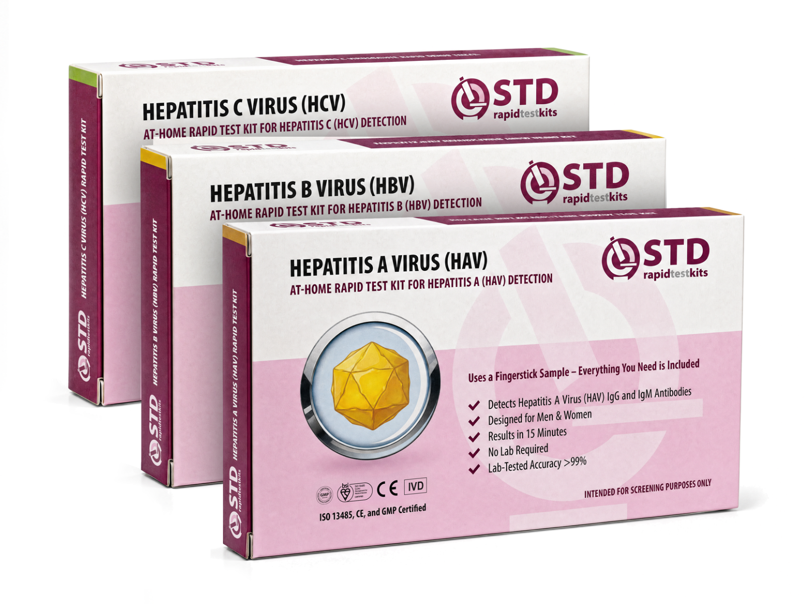 Hepatitis A, Hepatitis B & Hepatitis C At-Home Rapid Self-Test Kit