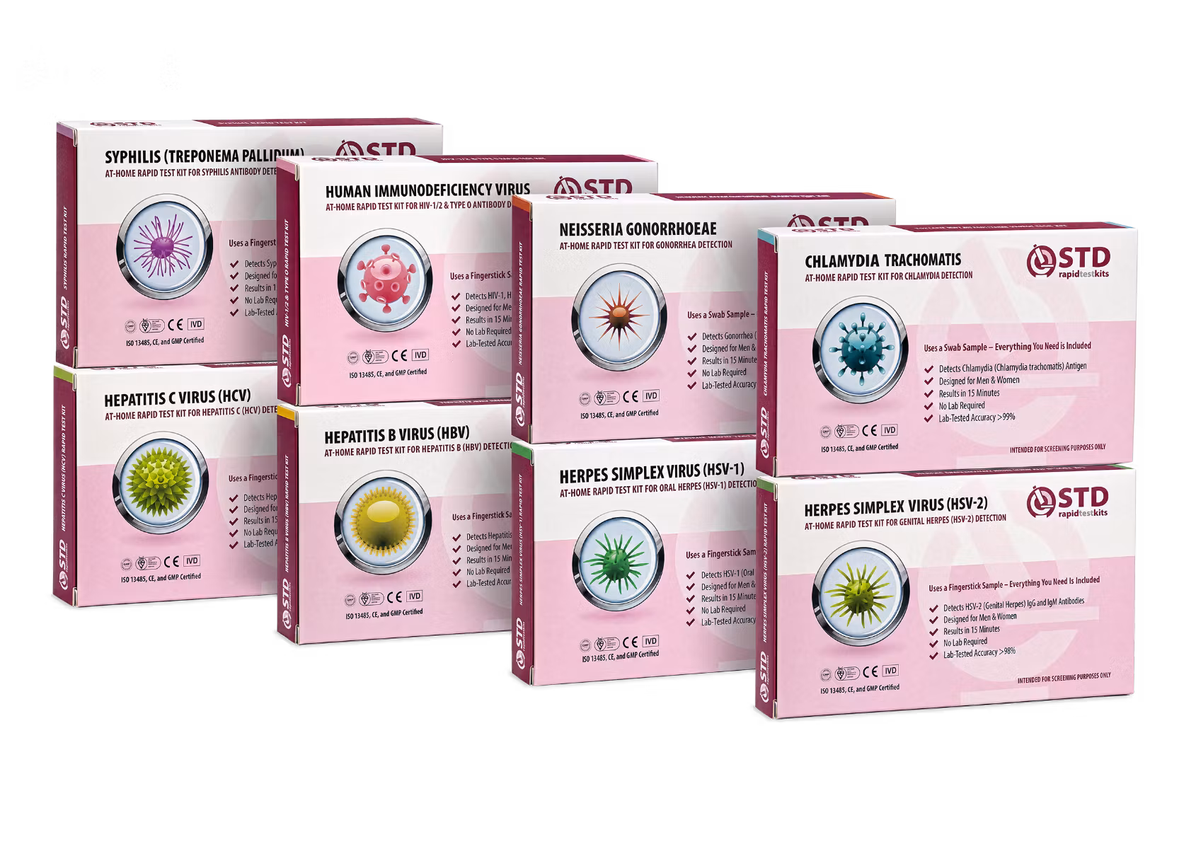 Complete 8-in-1 STD At-Home Rapid Test Kit