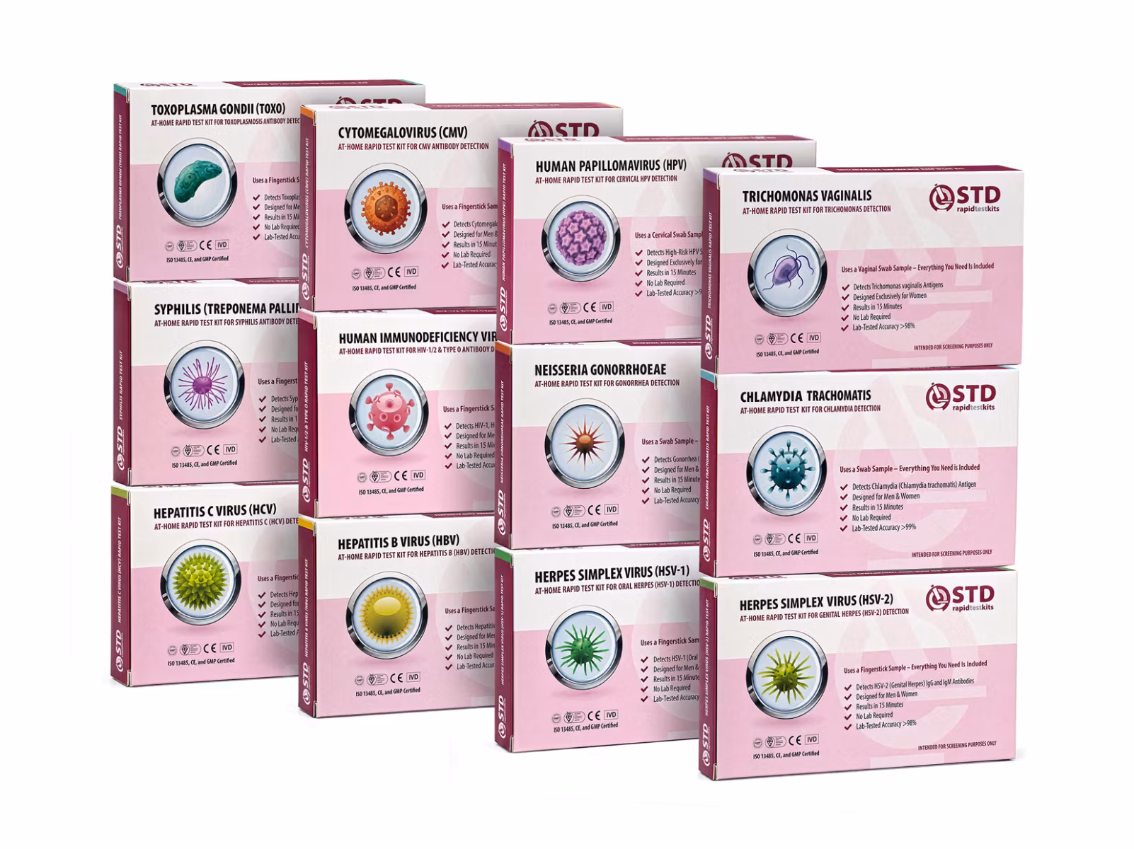 Complete 12-in-1 STD At-Home Rapid Test Kit for Women