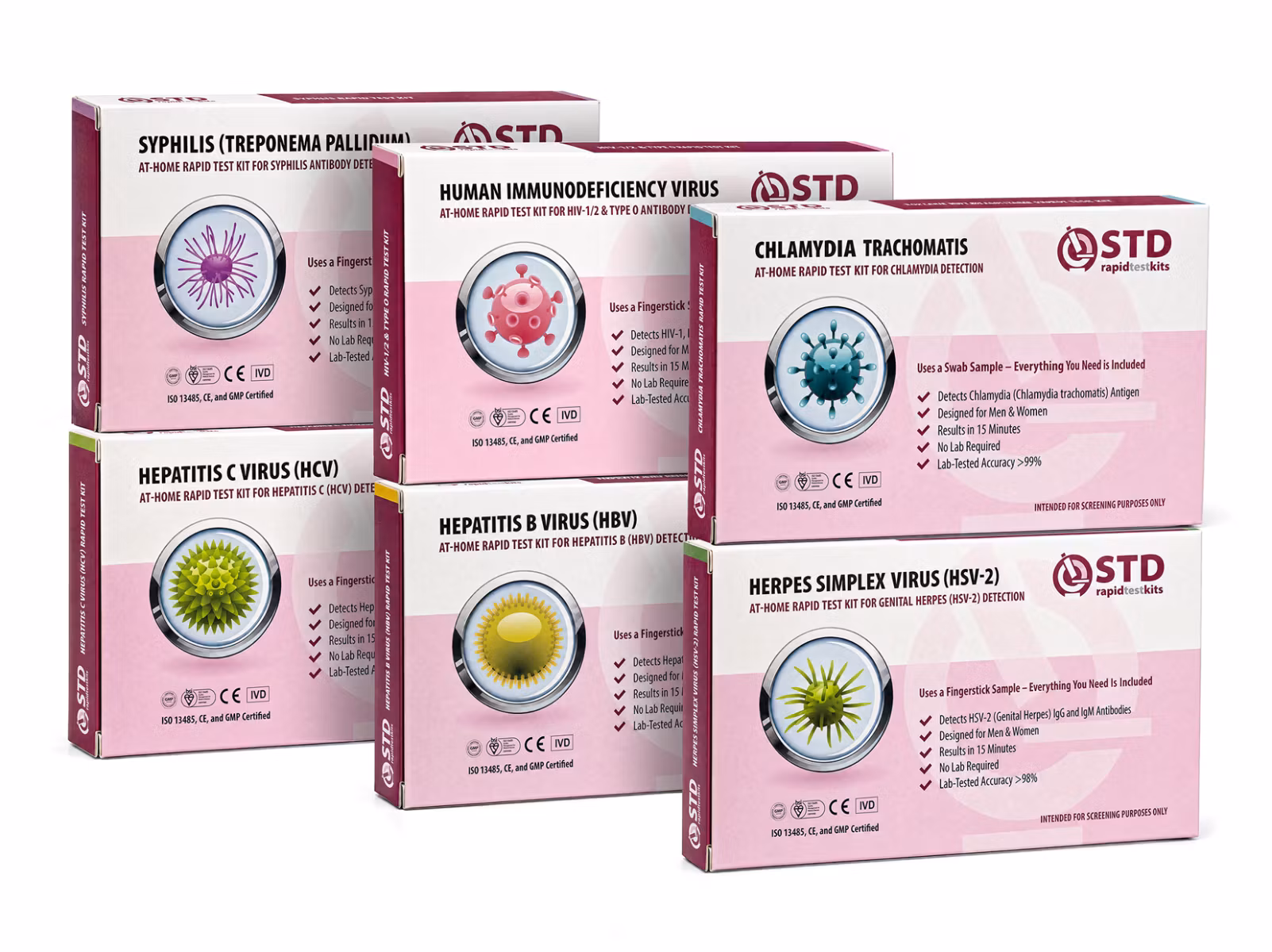Complete 6-in-1 STD At-Home Rapid Test Kit