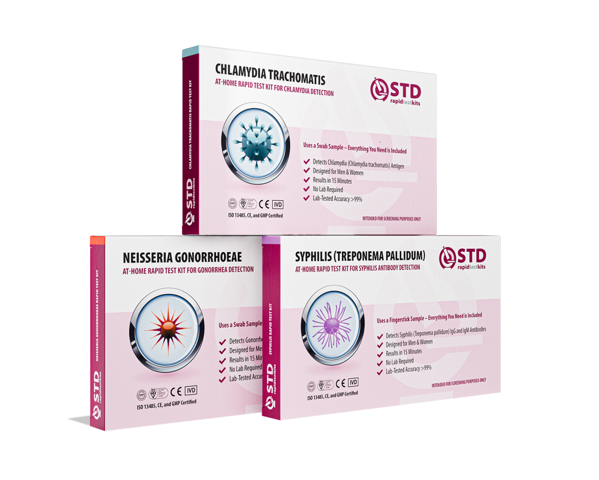 Chlamydia, Gonorrhea & Syphilis 3-in-1 Rapid Test Kit