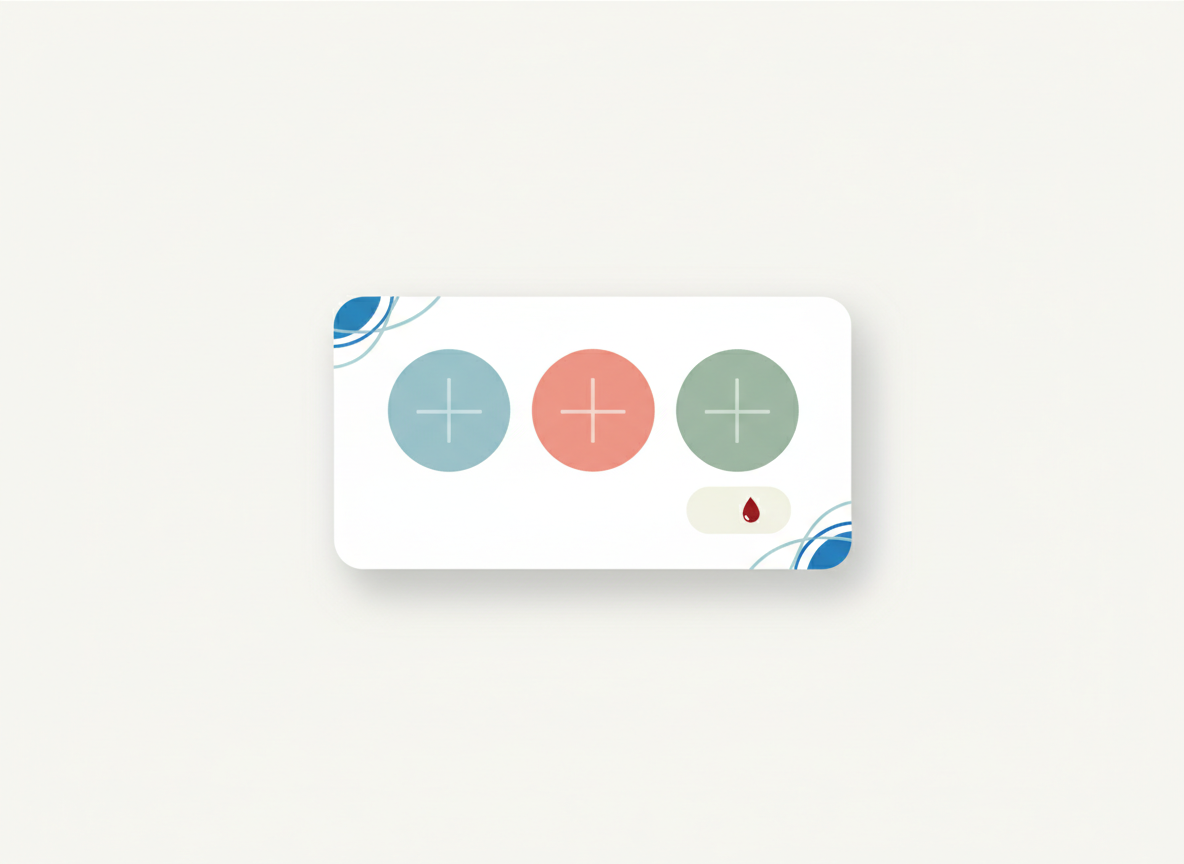 Editorial illustration of a hepatitis B three-marker blood panel readout showing surface antigen, surface antibody, and core antibody indicators