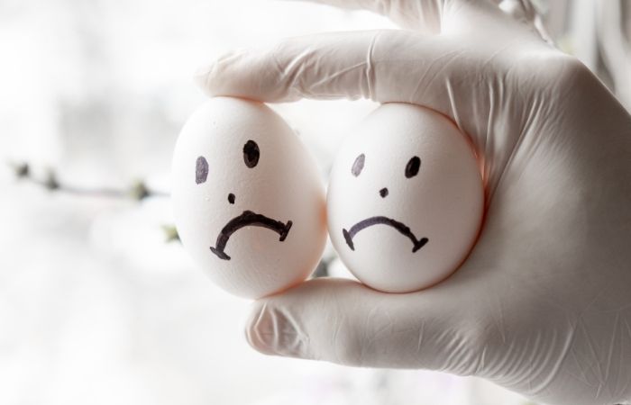 Sad sperm illustration